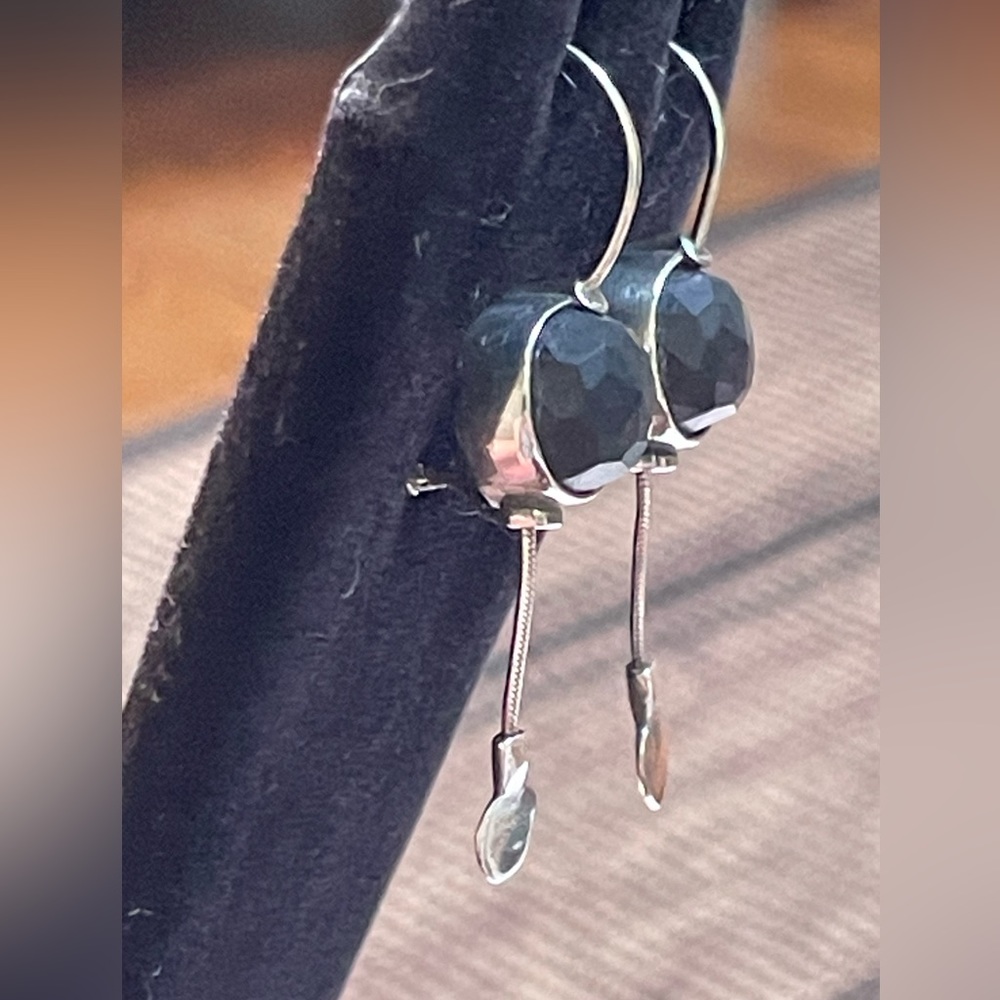 Silpada sterling silver and onyx earrings W 1626 - Picture 4 of 4